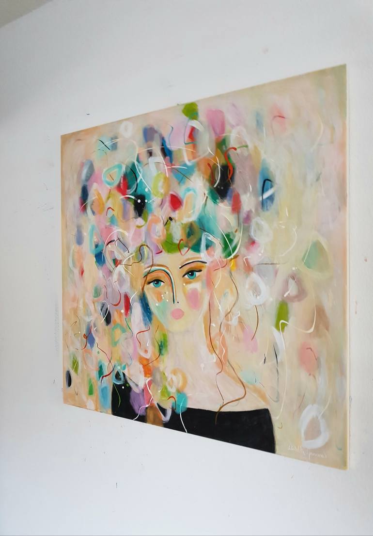 Original Abstract Portrait Painting by Wioletta Gancarz