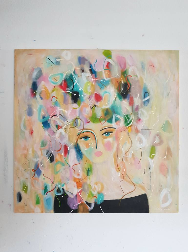 Original Abstract Portrait Painting by Wioletta Gancarz