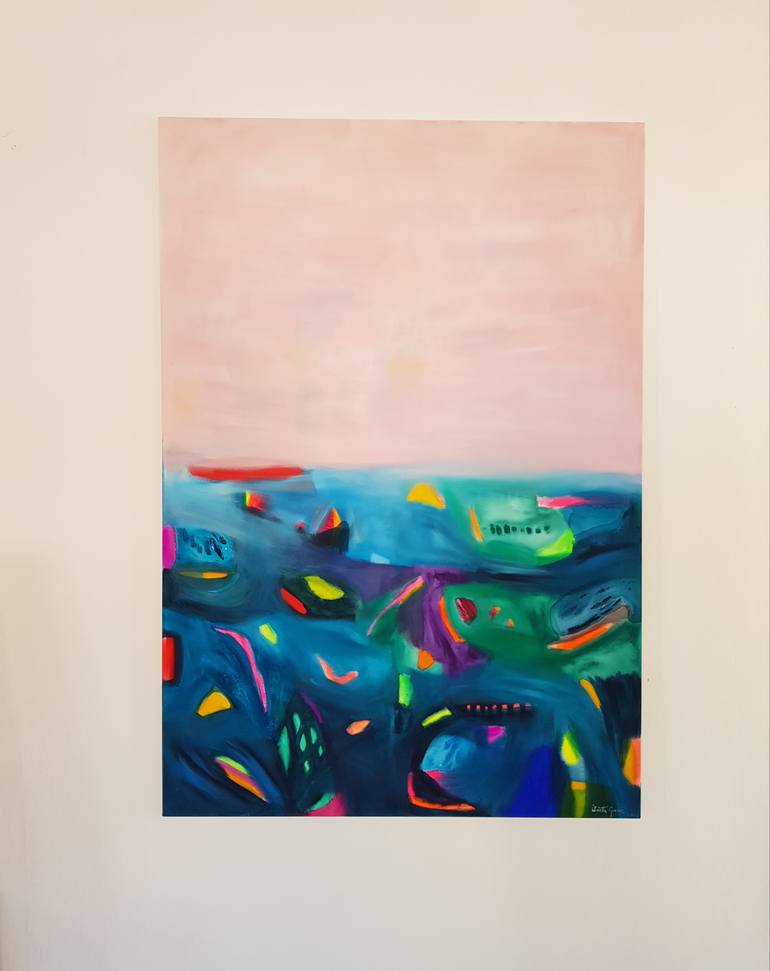 Original Abstract Landscape Painting by Wioletta Gancarz
