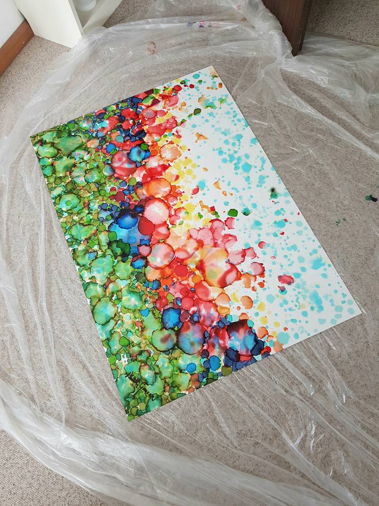 Original Impressionism Garden Painting by Wioletta Gancarz
