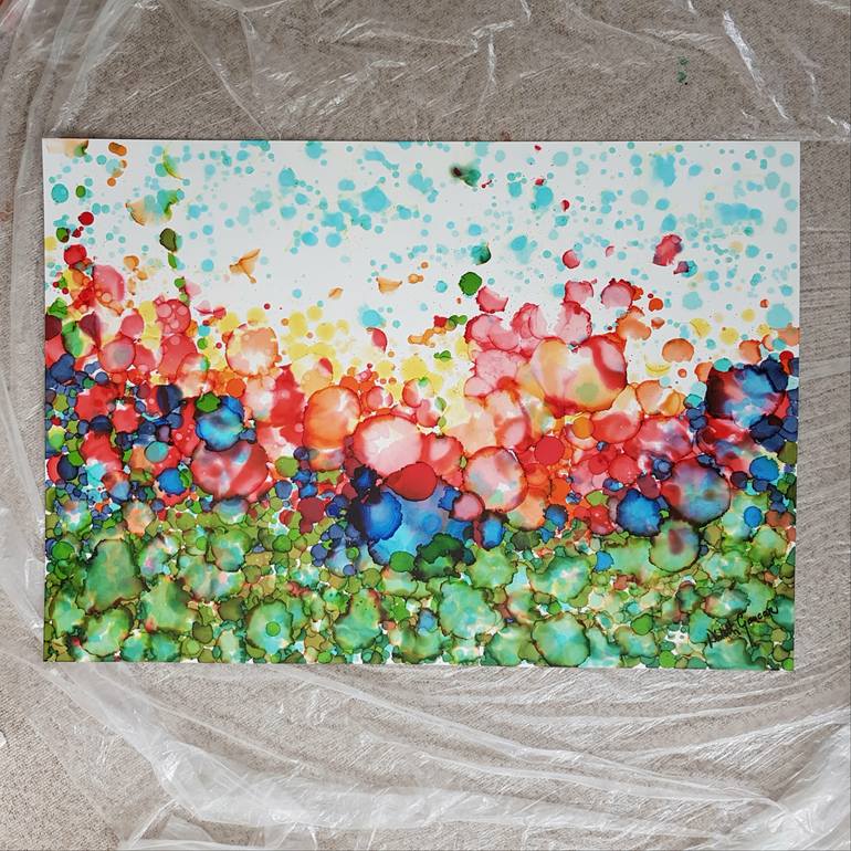 Original Impressionism Garden Painting by Wioletta Gancarz