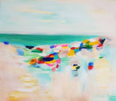 Original Abstract Beach Paintings by Wioletta Gancarz