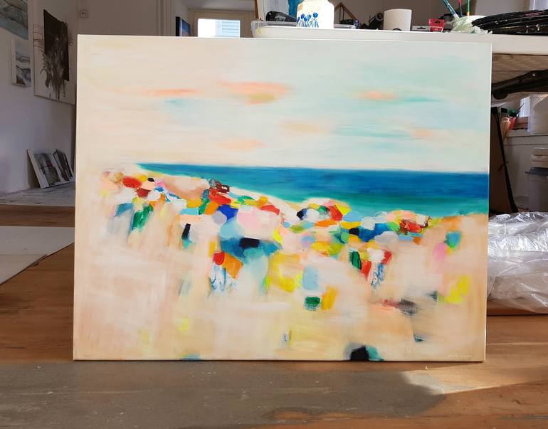 Original Beach Painting by Wioletta Gancarz