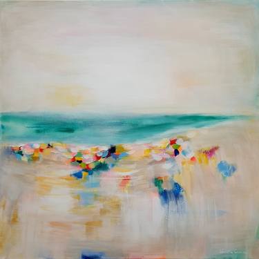 Print of Impressionism Beach Paintings by Wioletta Gancarz