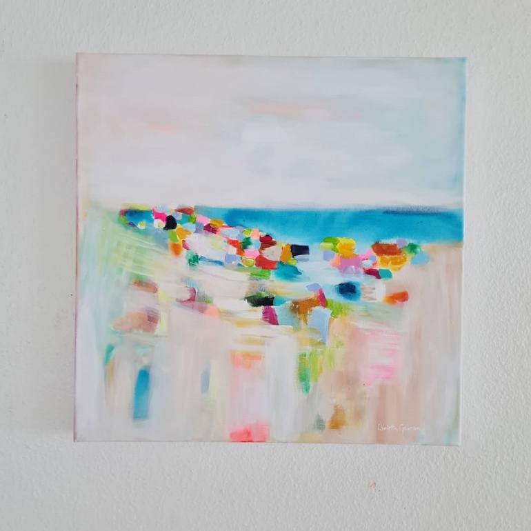 Original Abstract Beach Painting by Wioletta Gancarz