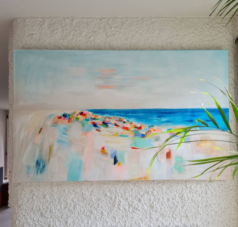 Original Beach Painting by Wioletta Gancarz