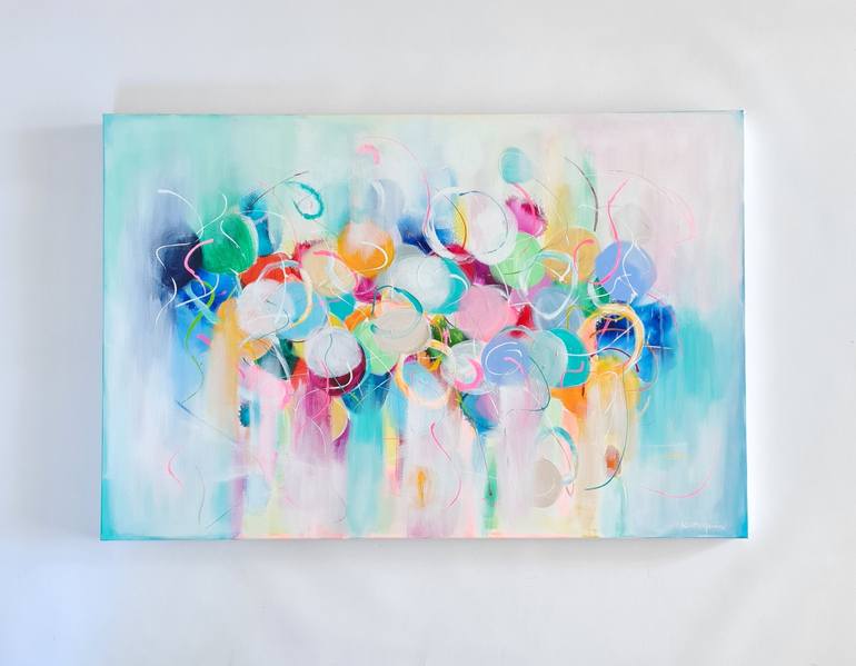 Original Abstract Floral Painting by Wioletta Gancarz