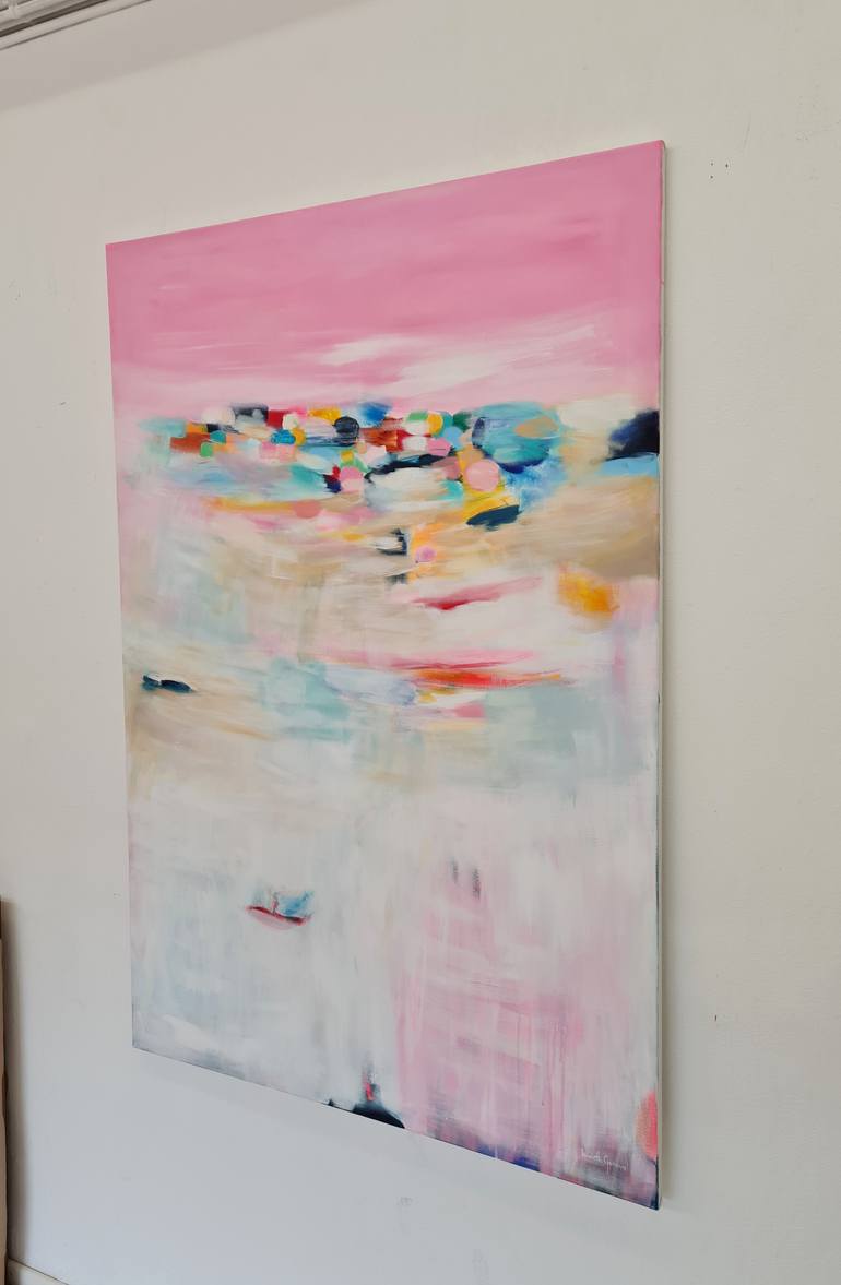 Original Abstract Beach Painting by Wioletta Gancarz