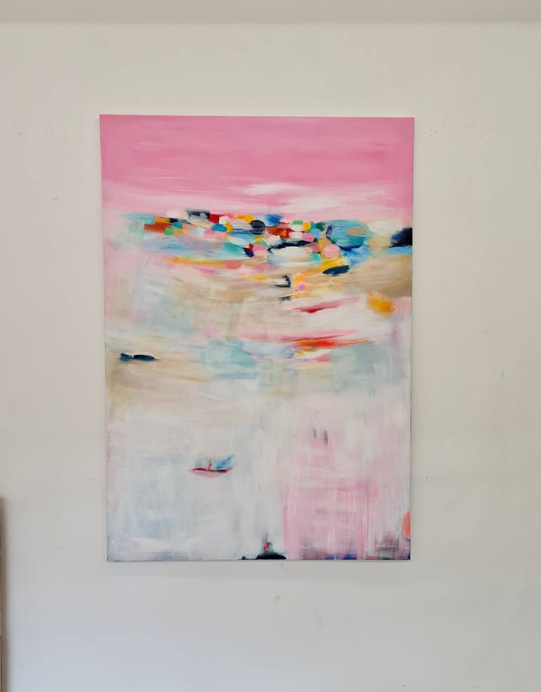 Original Abstract Beach Painting by Wioletta Gancarz