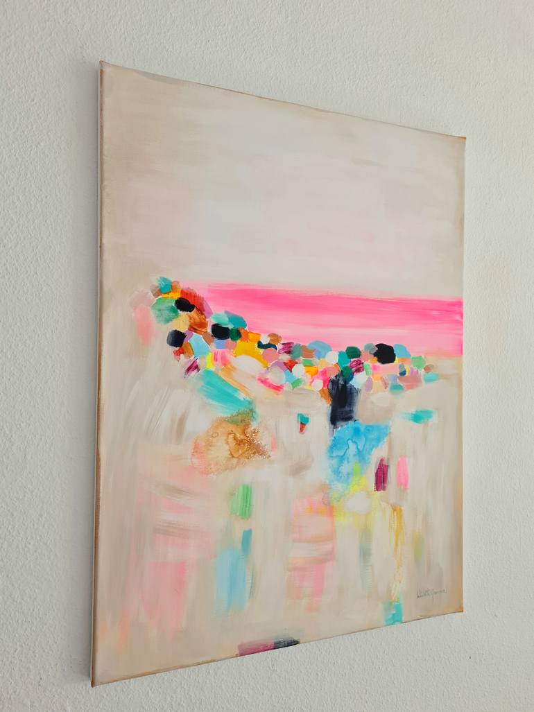 Original Abstract Beach Painting by Wioletta Gancarz