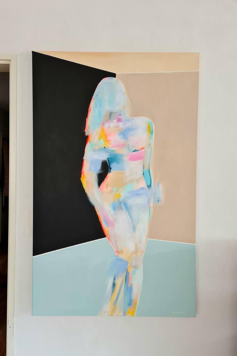 Original Art Deco Nude Painting by Wioletta Gancarz