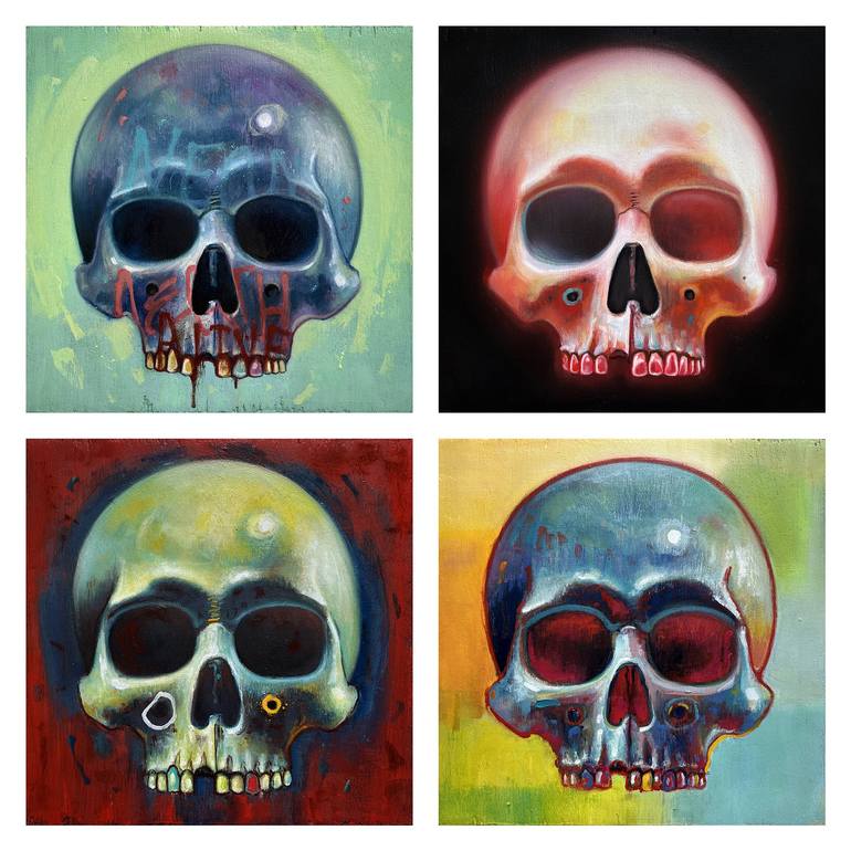 Original Contemporary Mortality Painting by Humberto Barajas Bustamante