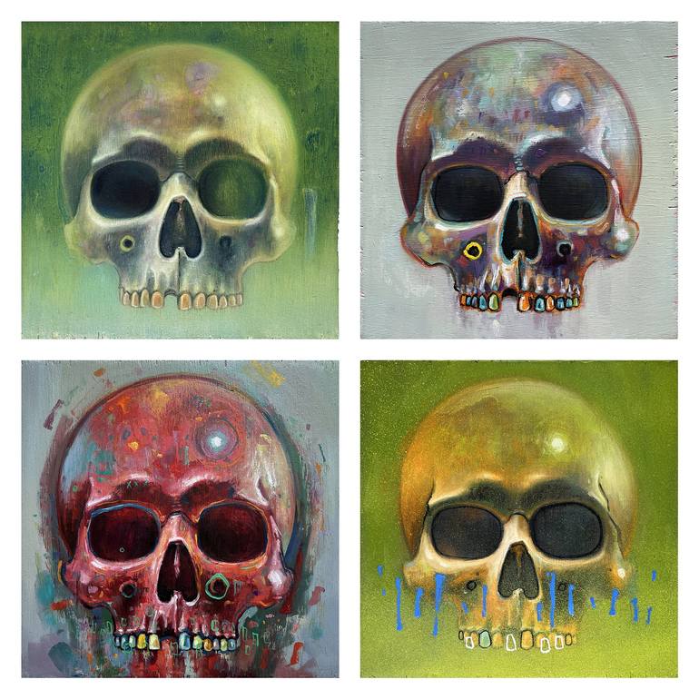 Original Contemporary Mortality Painting by Humberto Barajas Bustamante