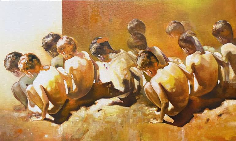 Original Contemporary Children Painting by Humberto Barajas Bustamante