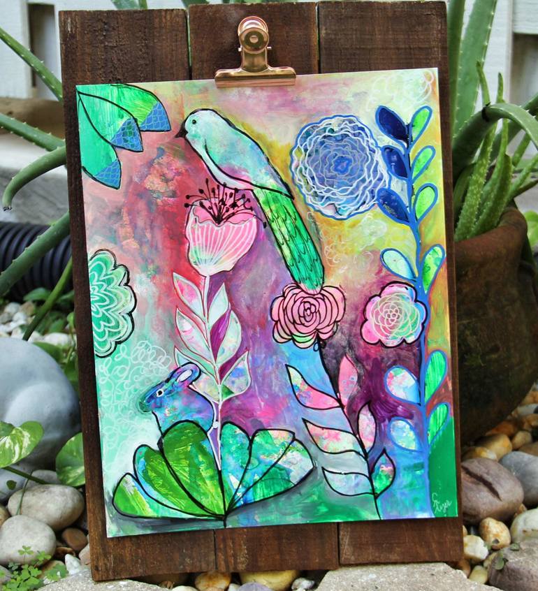 Original Modern Floral Painting by Carol Iyer