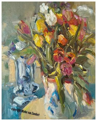 Original Figurative Floral Paintings by Mieke Van Zundert