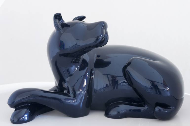 Original Figurative Dogs Sculpture by Ninon art
