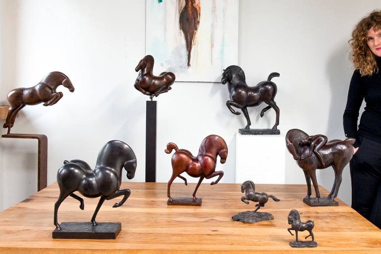 Original Abstract Horse Sculpture by Ninon Art