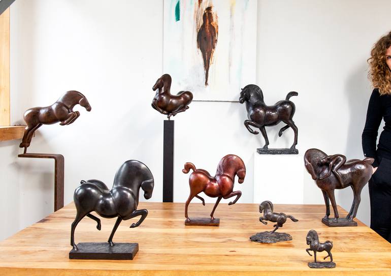 Original Abstract Expressionism Horse Sculpture by Ninon Art