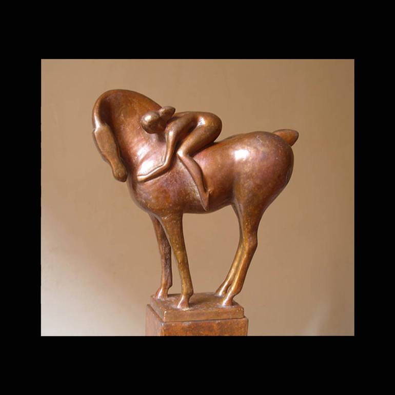 Original Abstract Expressionism Horse Sculpture by Ninon Art