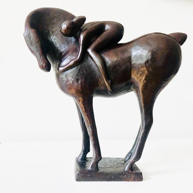 Original Abstract Expressionism Horse Sculpture by Ninon art