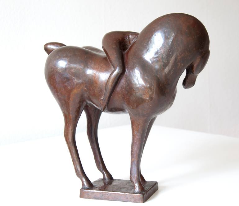 Original Abstract Expressionism Horse Sculpture by Ninon Art