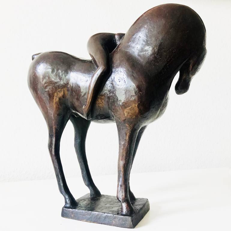 Original Abstract Expressionism Horse Sculpture by Ninon art