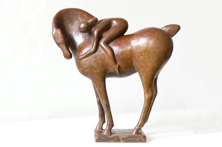 Original Abstract Expressionism Horse Sculpture by Ninon Art