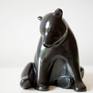 Sitting Bear, 20 x 20 x 20 cm, bronze, black