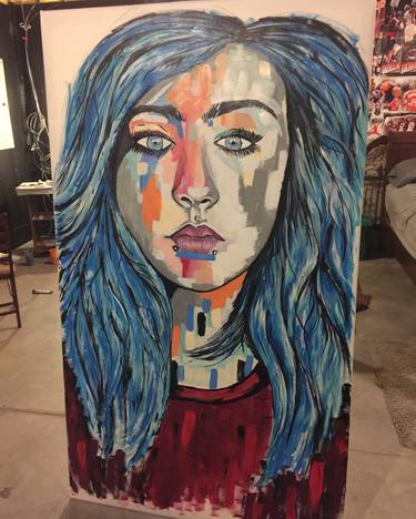 Original Abstract Portrait Painting by Luke Logsdon