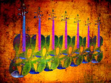 Violins Painted On Old Wall 5525.02 - Limited Edition 2 of 10 thumb