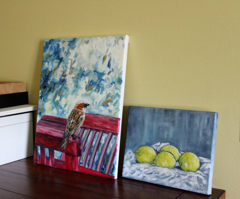 Original Impressionism Animal Painting by Afekwo N