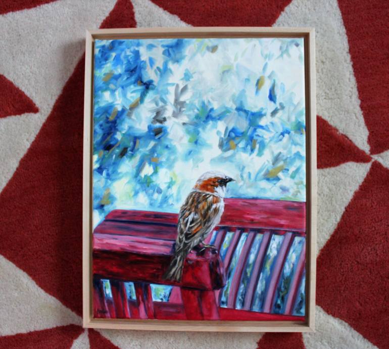 Original Impressionism Animal Painting by Afekwo N