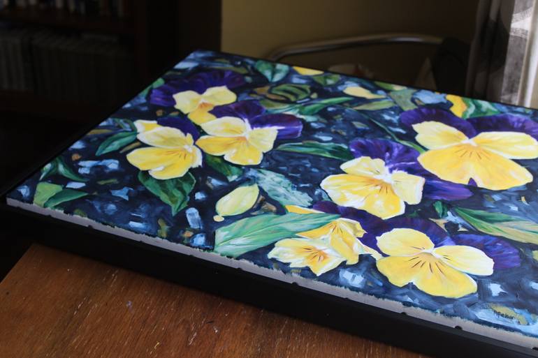Original Impressionism Floral Painting by Afekwo N