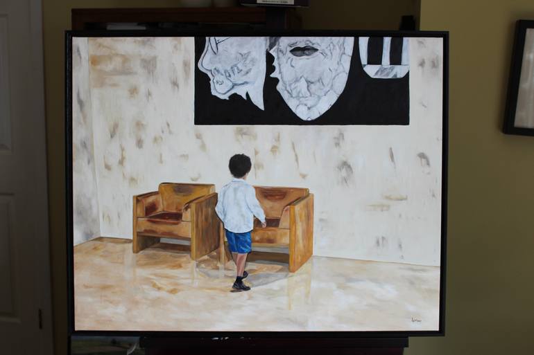 Original Figurative Interiors Painting by Afekwo N