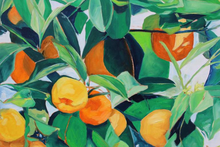 Original Impressionism Garden Painting by Afekwo N