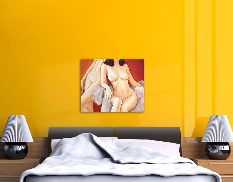 Original Art Deco Erotic Painting by Joel Imen