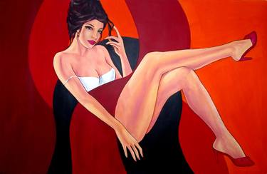 Original Art Deco Nude Paintings by Joel Imen