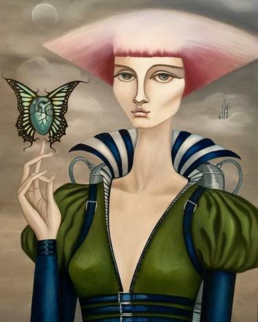 Original Surrealism Portrait Paintings by Gina Palmerin