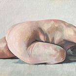 Horizontal Nude in White with Plant Shadow by Ingrid Capozzoli Flinn