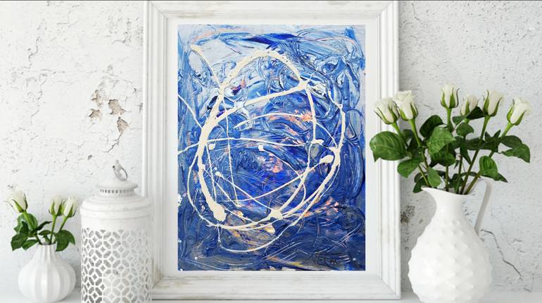 Original Abstract Outer Space Painting by Audrey Néron
