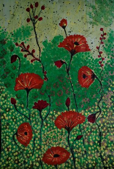 Original Abstract Floral Paintings by Gunjan Famous Paintings