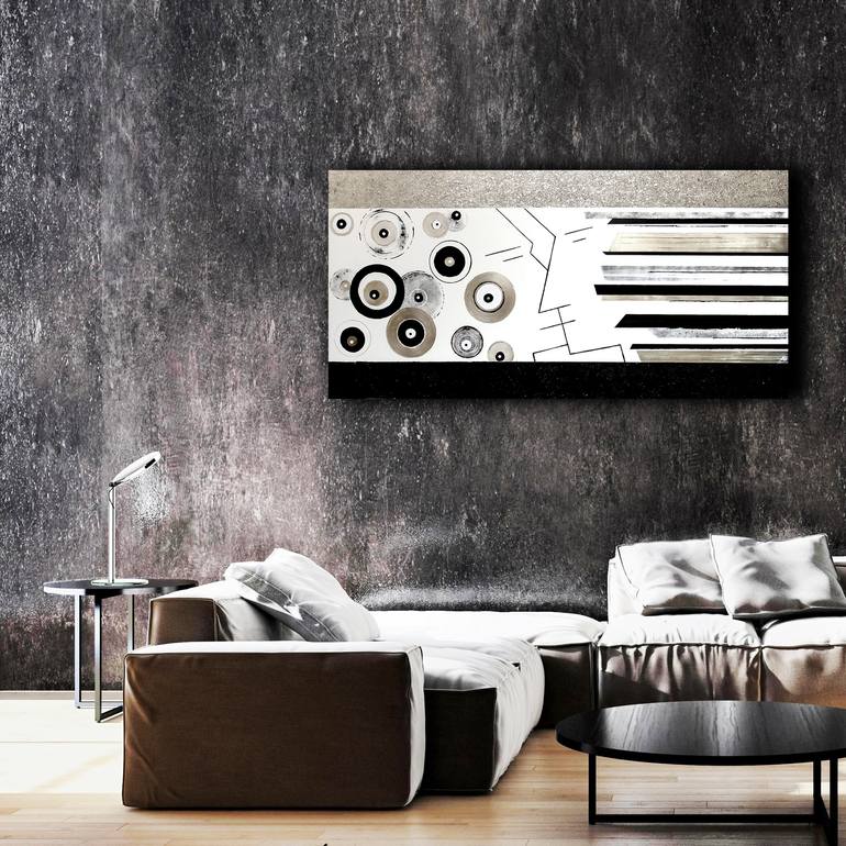 Original Art Deco Love Painting by Adrienn Hoffmann