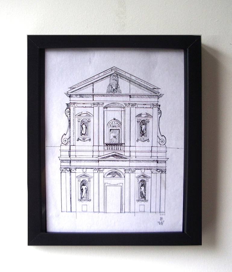 Original Fine Art Architecture Drawing by Blaine White