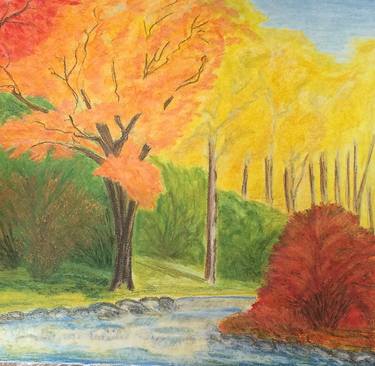 Original Impressionism Landscape Drawings by Adriana Muller