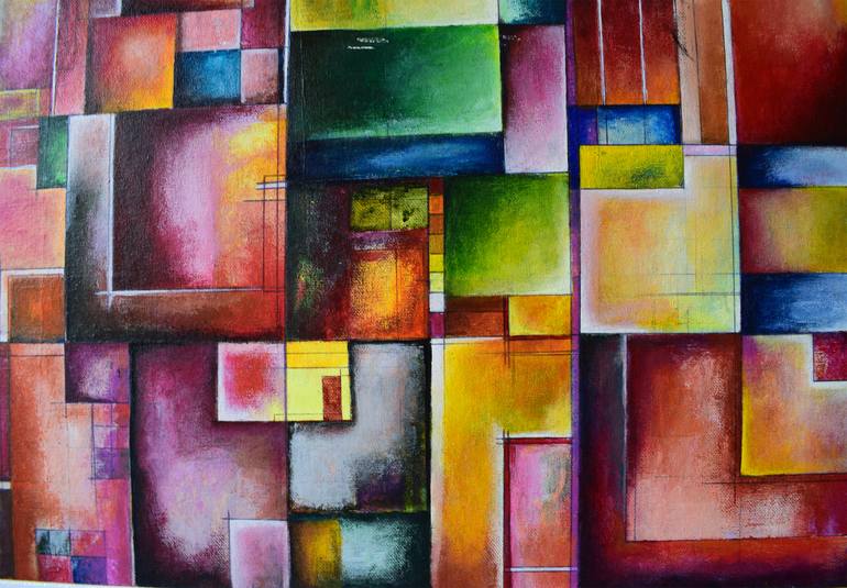 Original Fine Art Abstract Painting by Aatmica Ojha