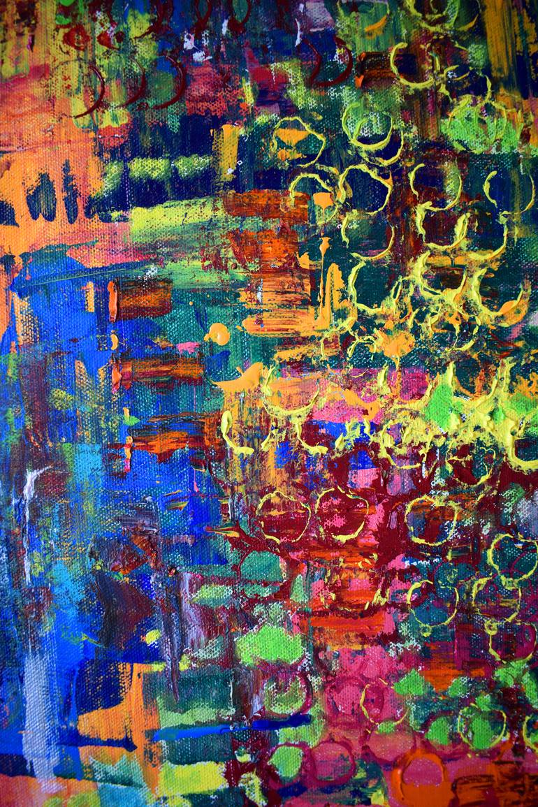 Original Abstract Cities Painting by Aatmica Ojha
