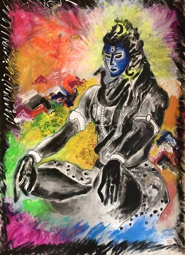 abstract paintings of lord shiva