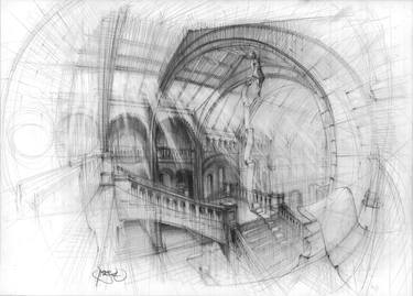 Original Realism Architecture Drawings by pierre migot