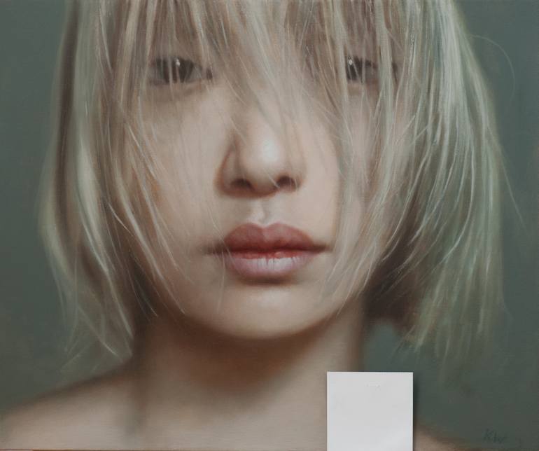 Original Photorealism People Painting by Karen Wong